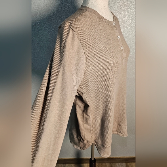 44 Degree North Cotton Blend Long Sleeve Henly with Waffle Knit Size XL Tan - Picture 6 of 14
